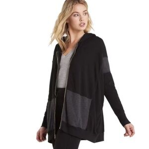 Wildfox Black and Gray Zip-Up Hoodie phoenix full zip long sleeve large